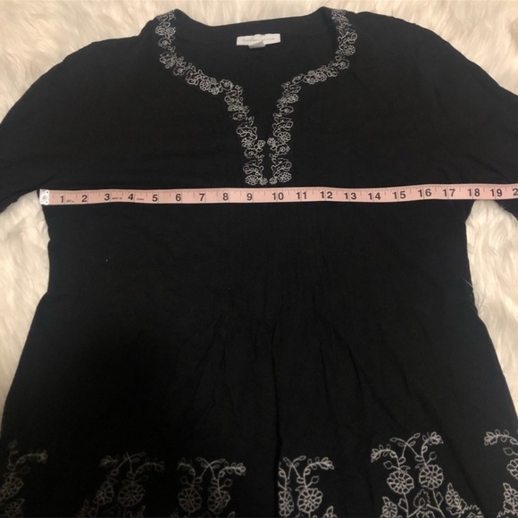 Charter Club Black & White Embroidered Tunic NWT - Picture 10 of 11